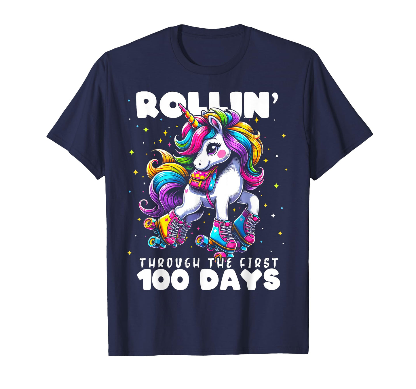 100 Days of School Girls Teacher 100th Day Unicorn Outfit T-Shirt