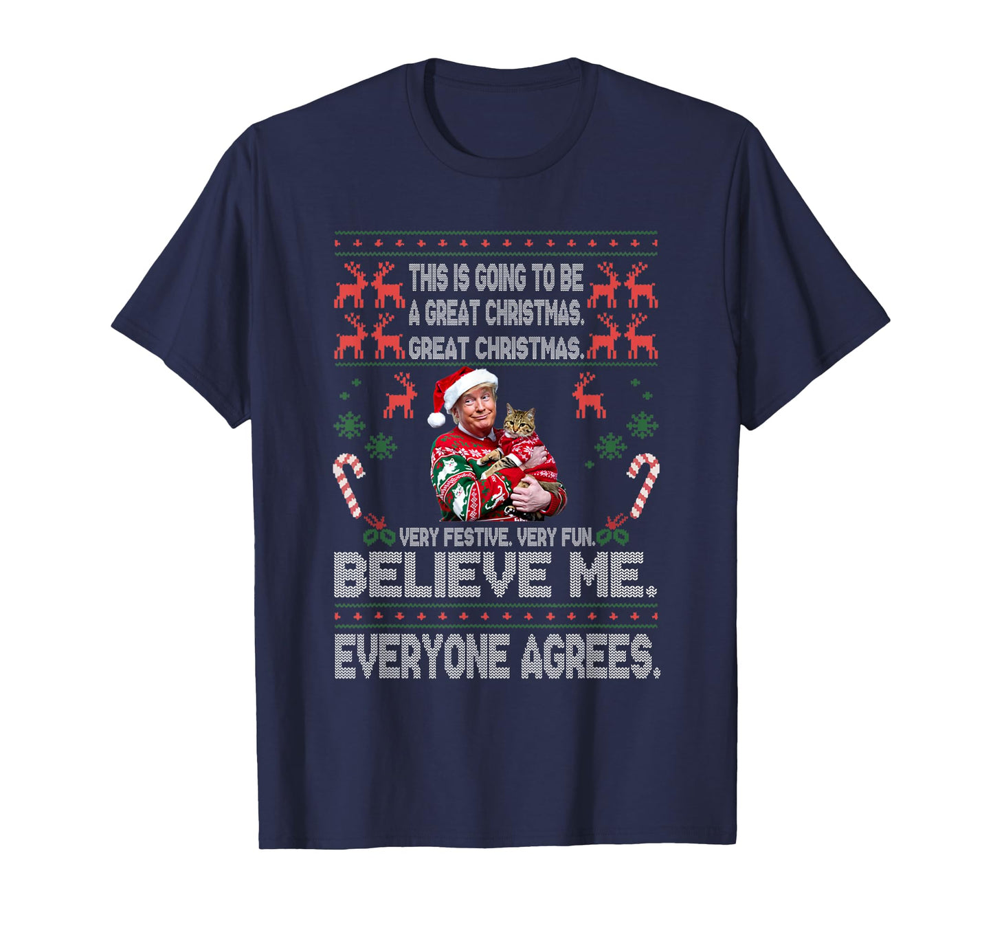 Funny Donald Trump Merry Christmas Xmas Pajamas Holiday T-Shirt