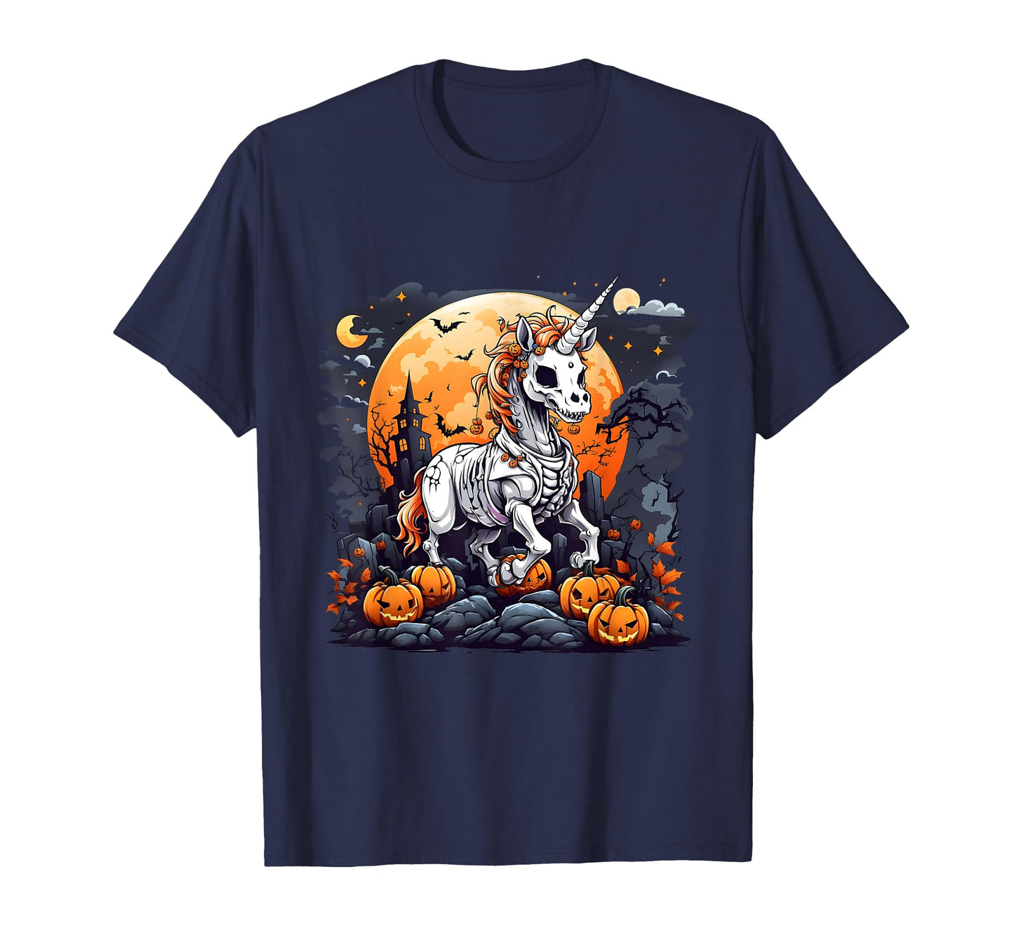 Cute Halloween Skeleton Unicorn Girls Women Witchy Halloween T-Shirt