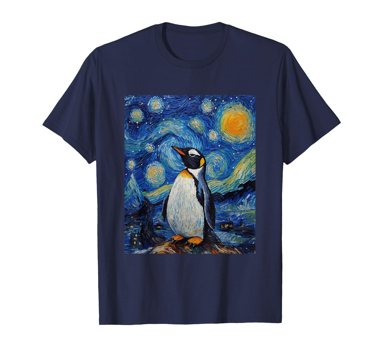 Penguin Bird - Van Gogh Style - Starry Night T-Shirt
