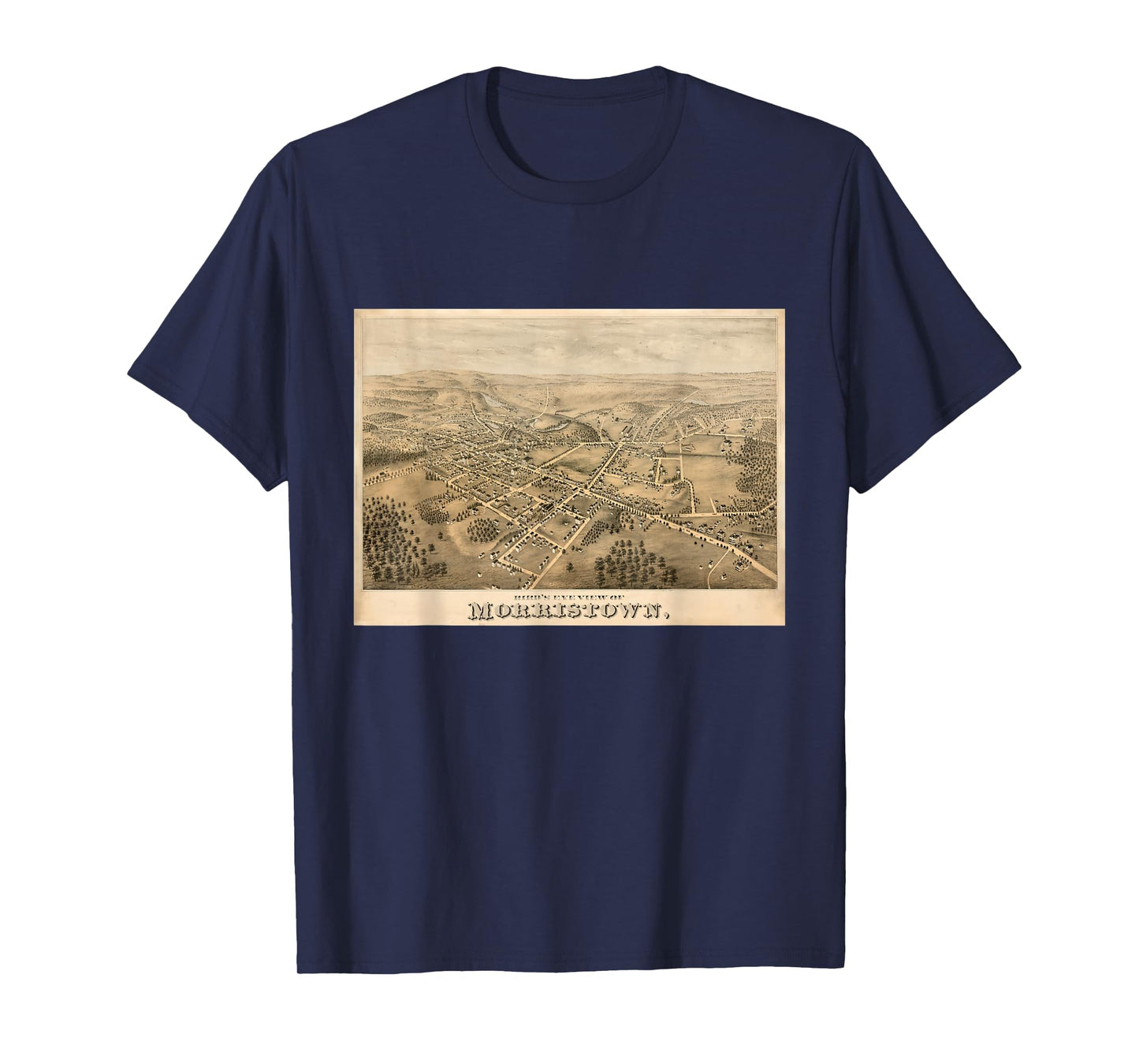 Vintage Morristown NJ Map (1876) T-Shirt