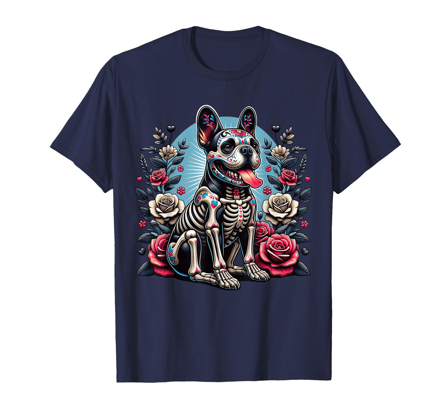 French Bulldog Dia De Los Muertos Frenchie Halloween T-Shirt