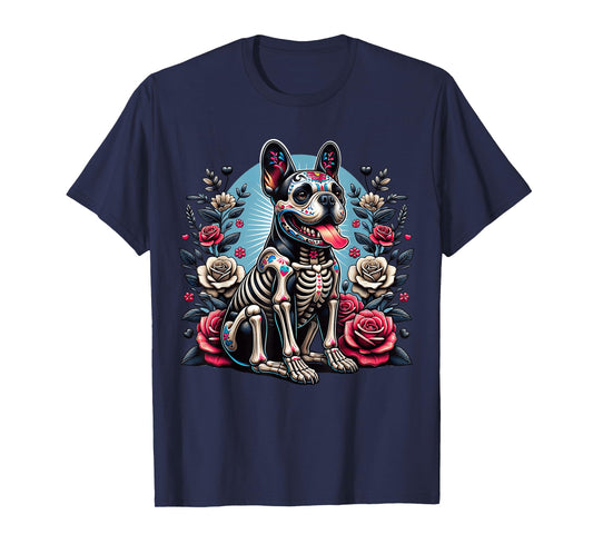 French Bulldog Dia De Los Muertos Frenchie Halloween T-Shirt