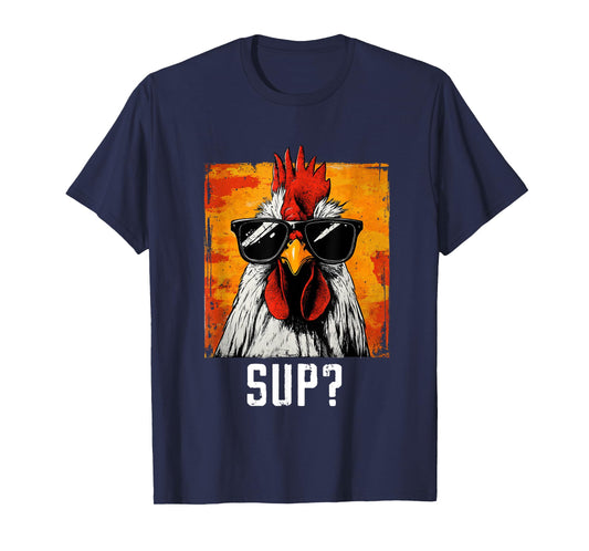 Sup Chicken Sunglasses Animal Farm Farmer T-Shirt