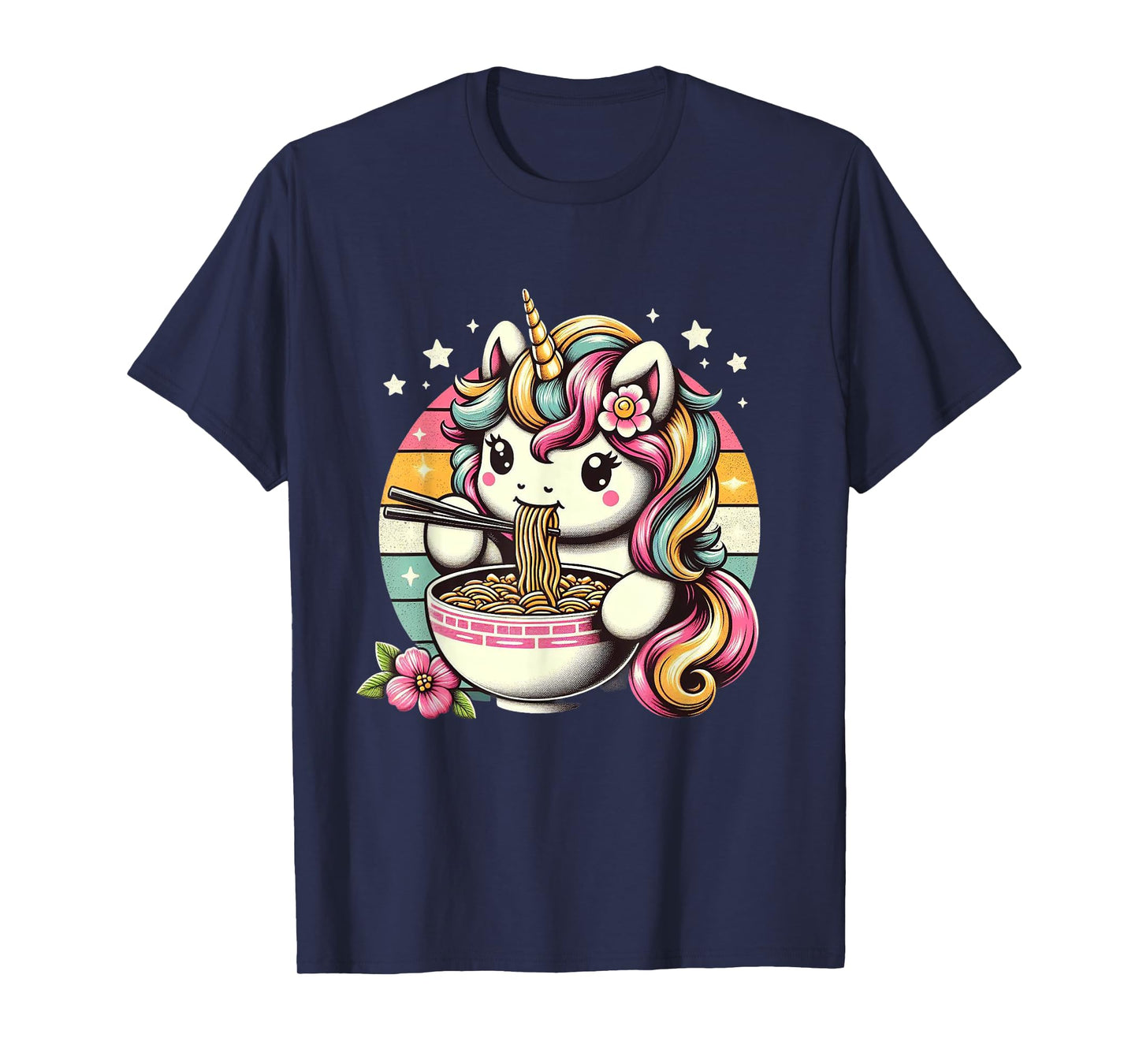 Unicorn Ramen Kawaii Neko Japanese Noodles Aesthetic T-Shirt