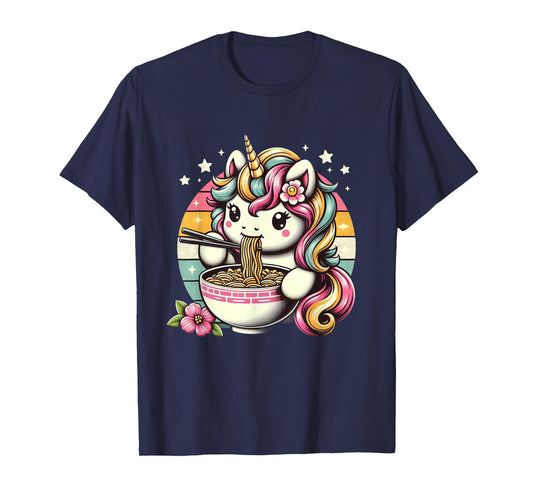 Unicorn Ramen Kawaii Neko Japanese Noodles Aesthetic T-Shirt