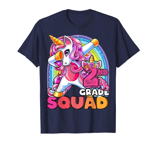 2nd Grade Squad Dabbing Unicorn Back to School Girls Gift T-Shirt