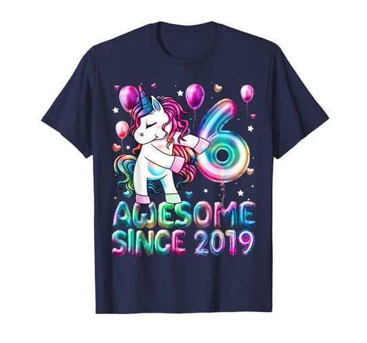 Flossing Unicorn 6 Year Old 6th Birthday Girl Unicorn Party T-Shirt
