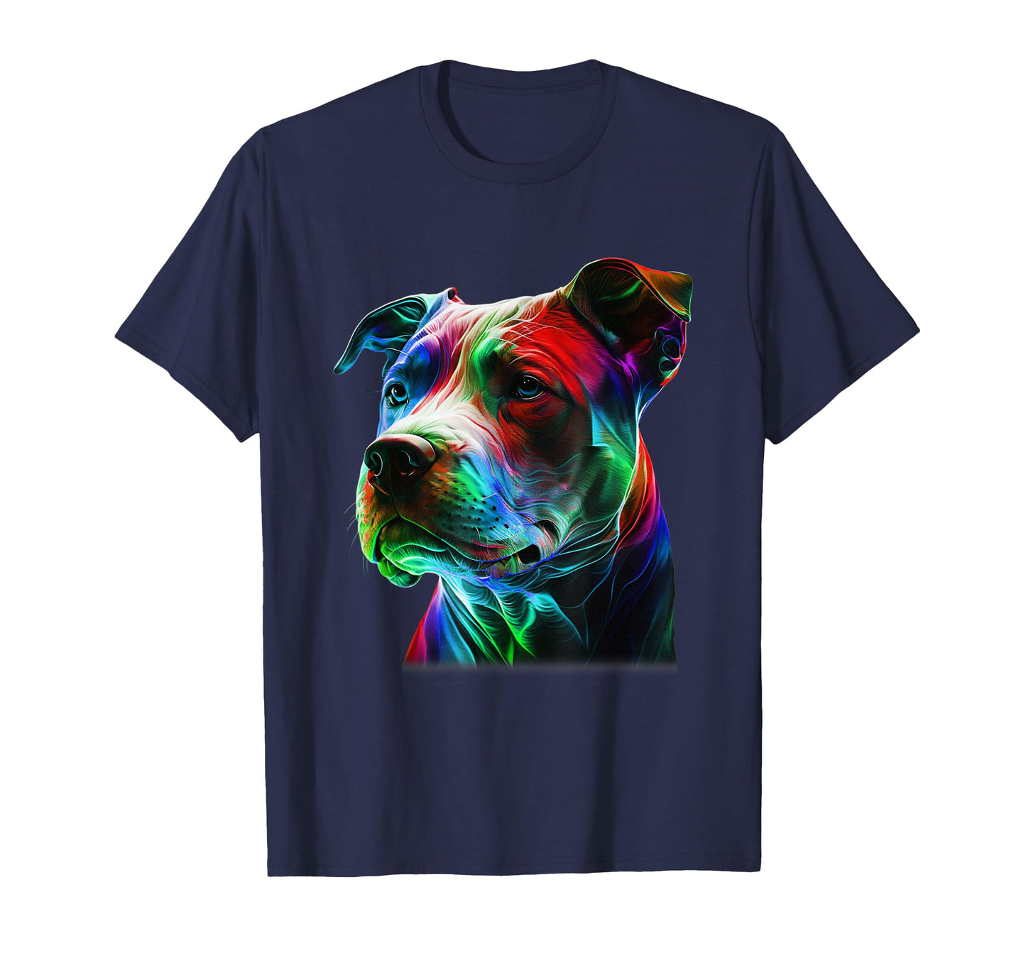 Colorful Pit-Bull Beauty Graphic Art Pitbull Dog Lover T-Shirt