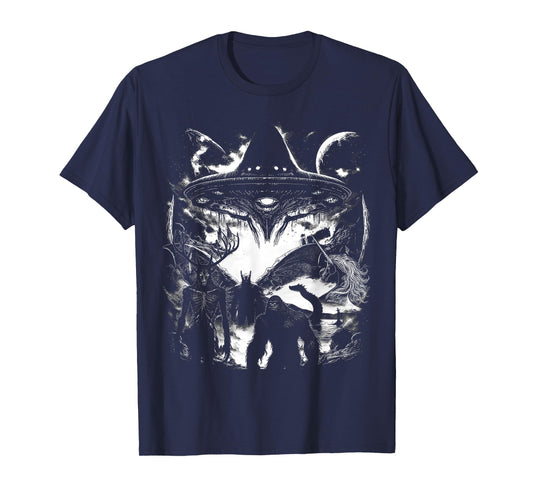 Bigfoot Loch Ness Monster Mothman Wendigo Alien Cryptid T-Shirt