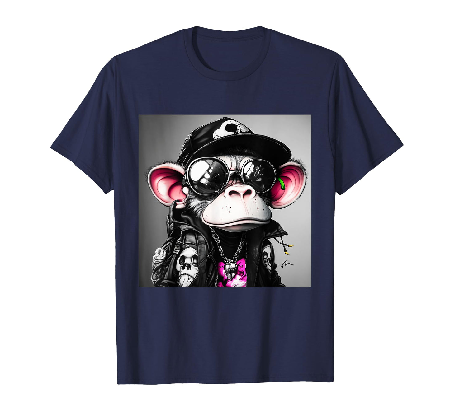 Cool Monkey Graphic Street Style Skull Design for Men T-Shirt