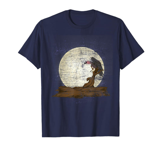 Scavenger Bird Moonlight Full Moon Turkey Vulture Vulture T-Shirt
