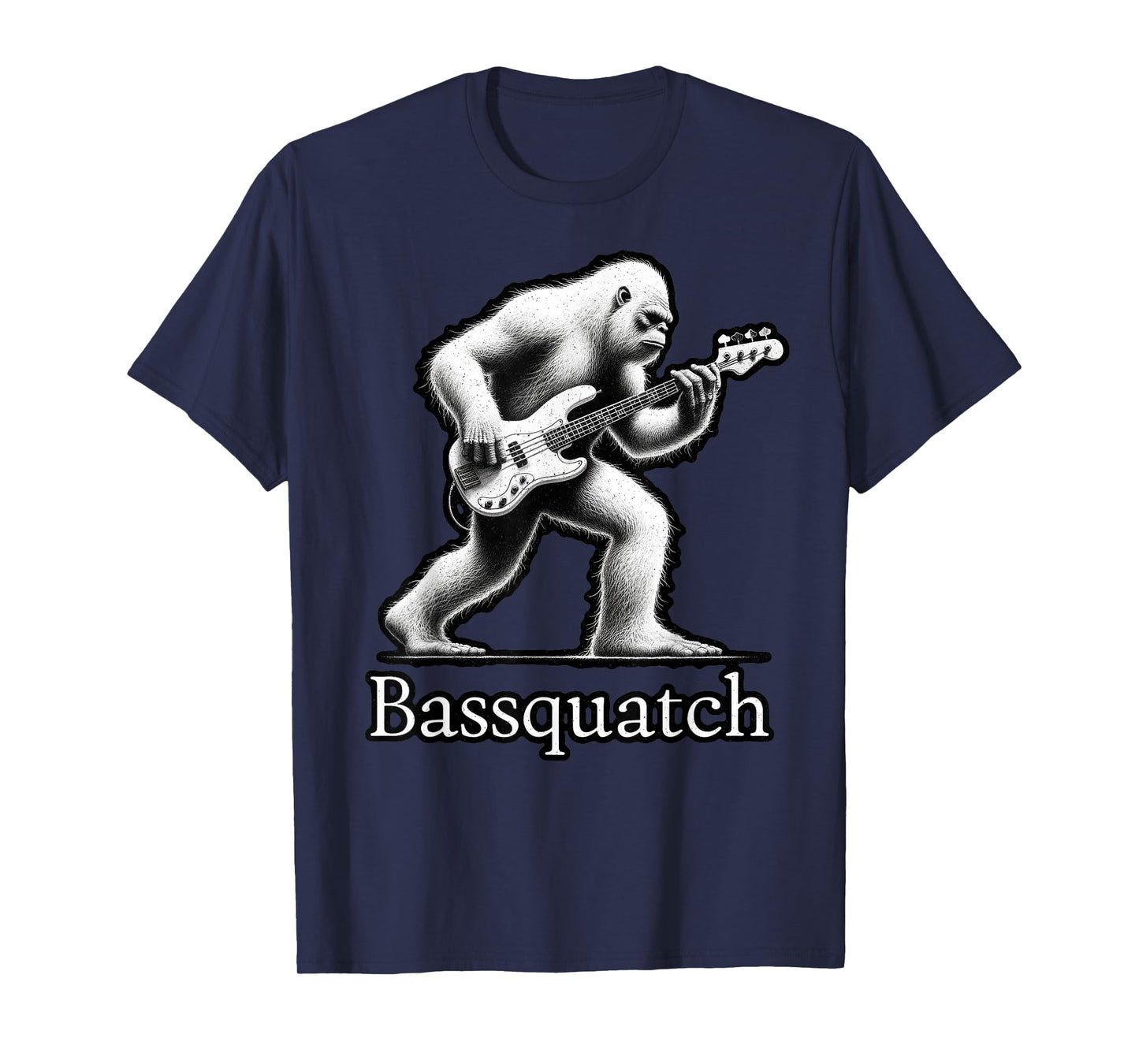 Bassquatch Bigfoot Playing Bass Guitar – Funny Sasquatch T-Shirt