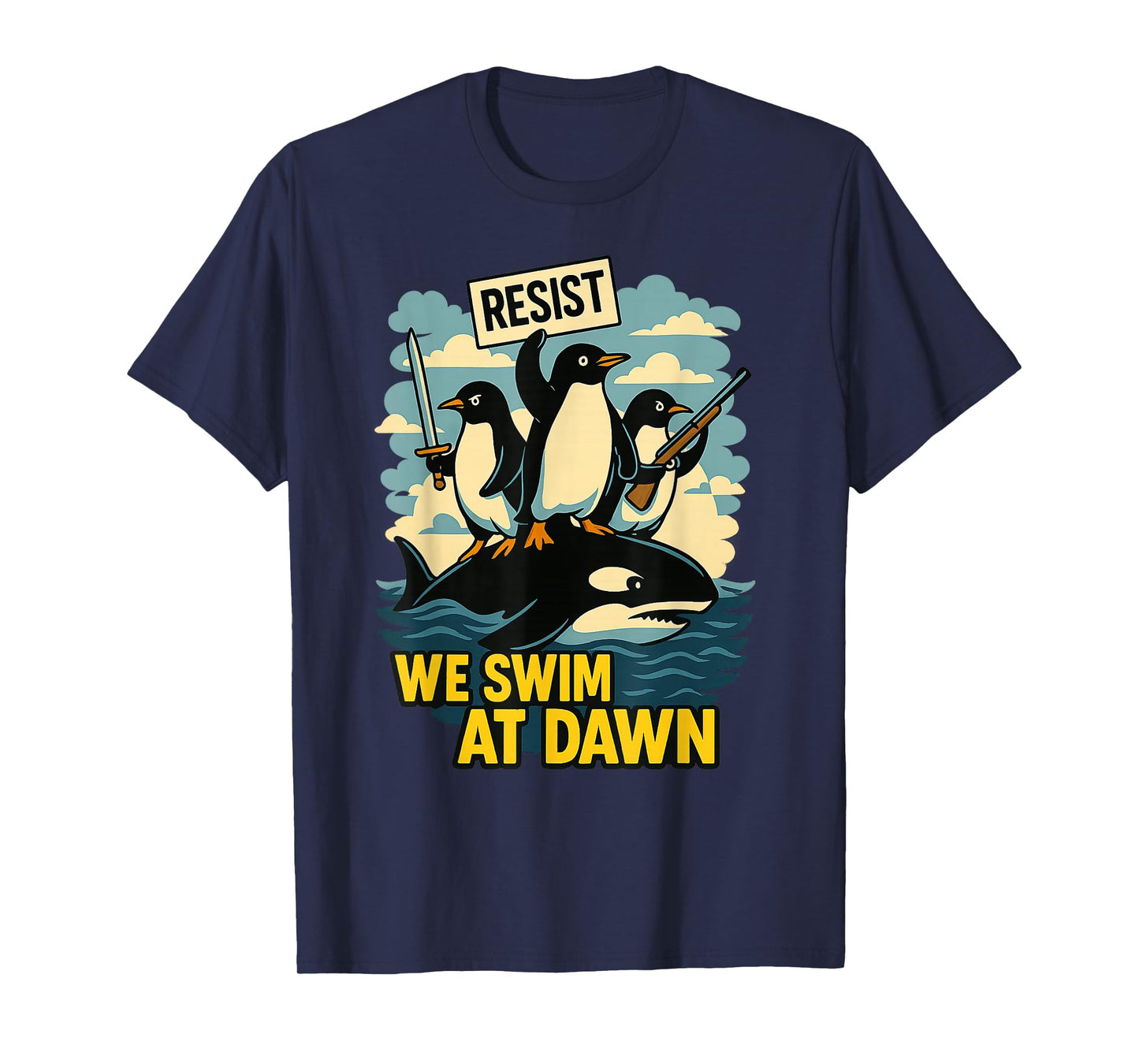 Resist Penguin Activism Graphic Design T-Shirt