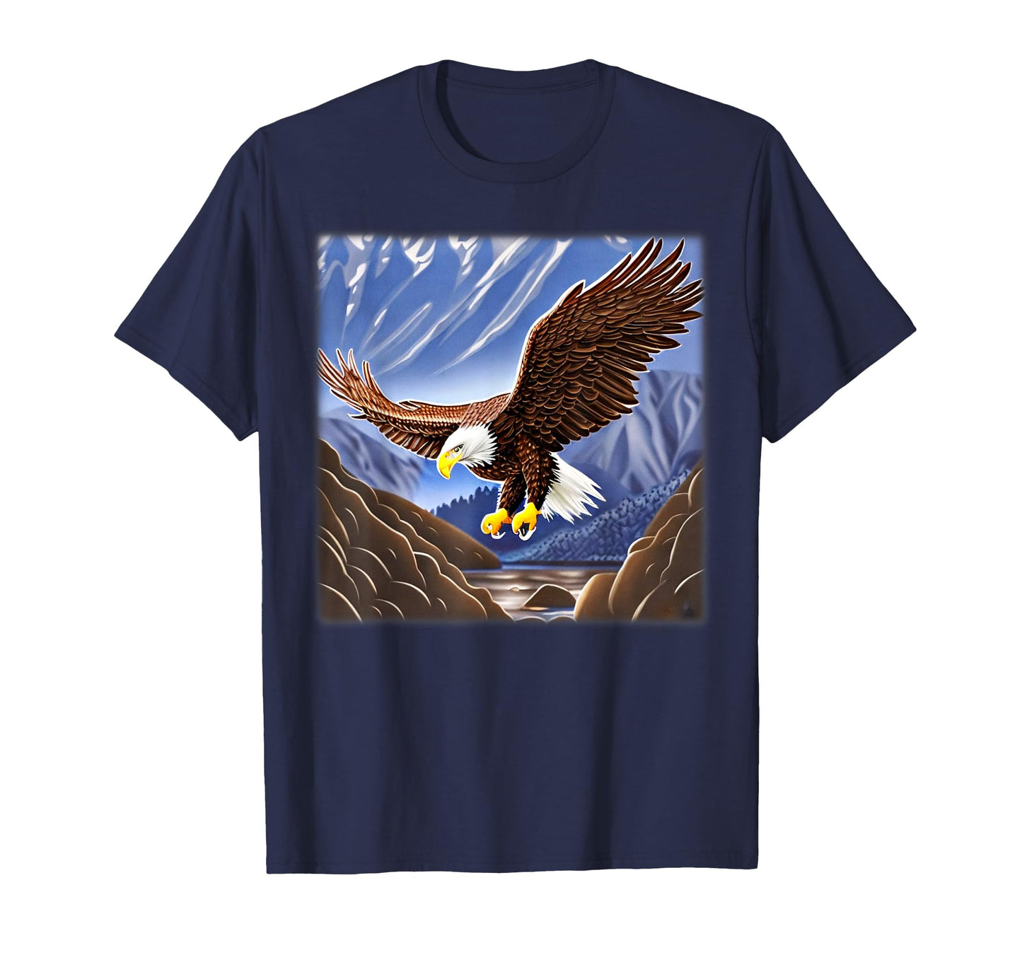 Bald Eagle imprint american bird animal head art motif T-Shirt