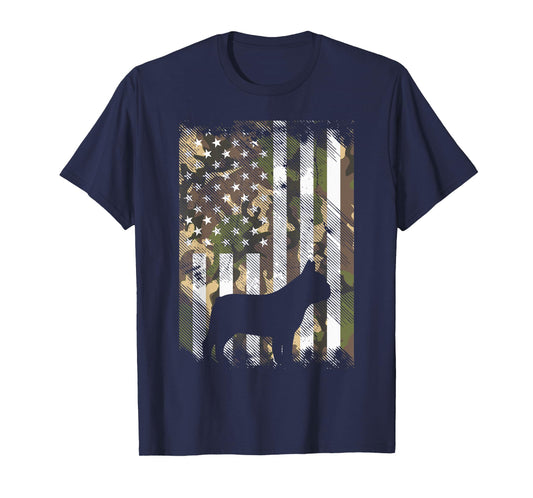 Camo US Flag French Bulldog Frenchie Patriot Dog Lover Gift T-Shirt