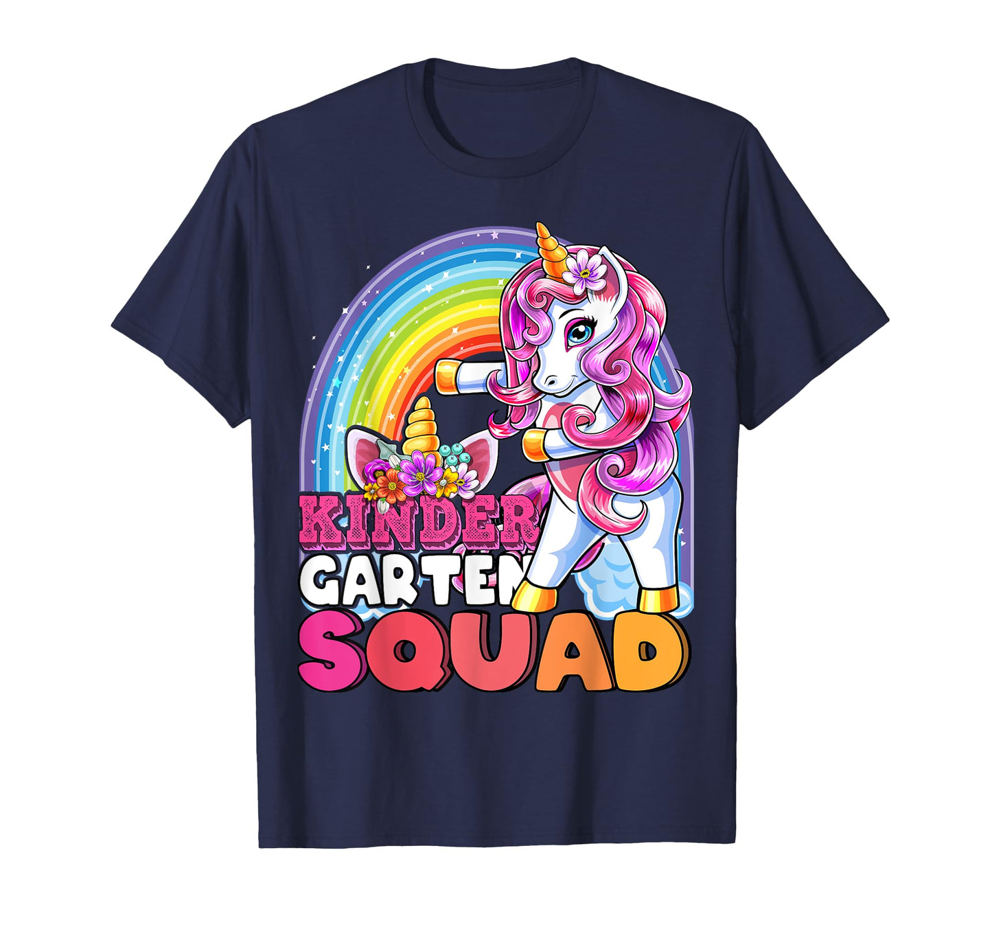Kindergarten Squad Flossing Unicorn Back to School Shirt T-Shirt
