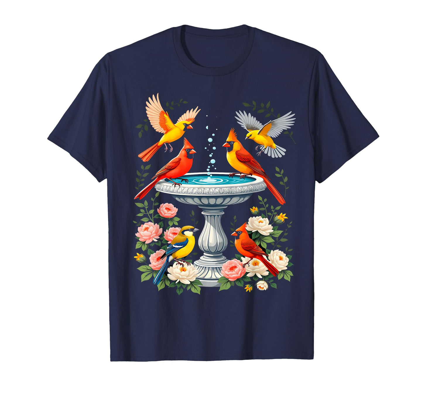 Colorful Birds Branches Nature T-Shirt