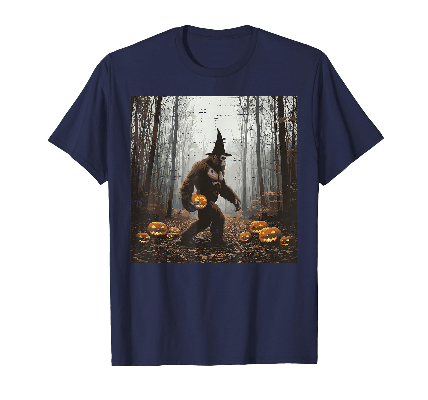 Halloween Bigfoot Forest Pumpkin Sasquatch Costume Men Women T-Shirt