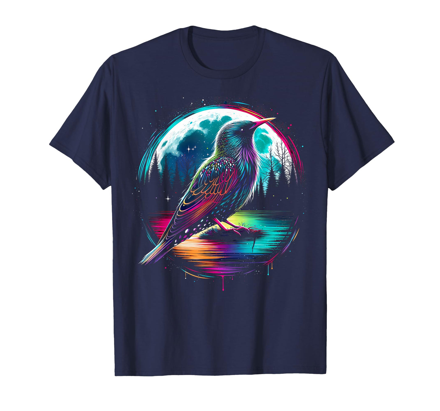 Colorful Starling Bird Spirit Animal Cool Illustration T-Shirt