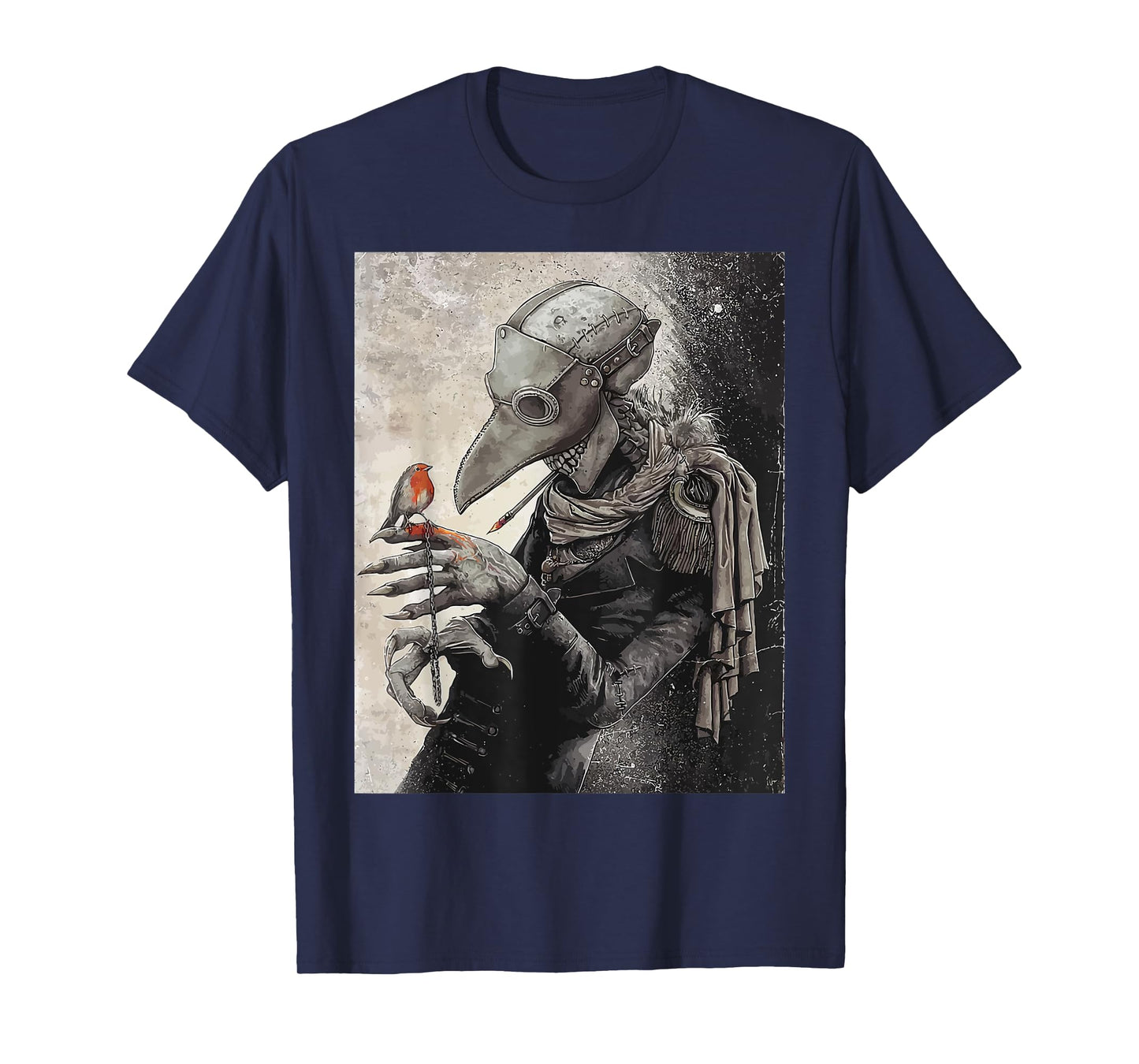 plague Doctor with little Bird Scary Grunge Goth Gothic T-Shirt