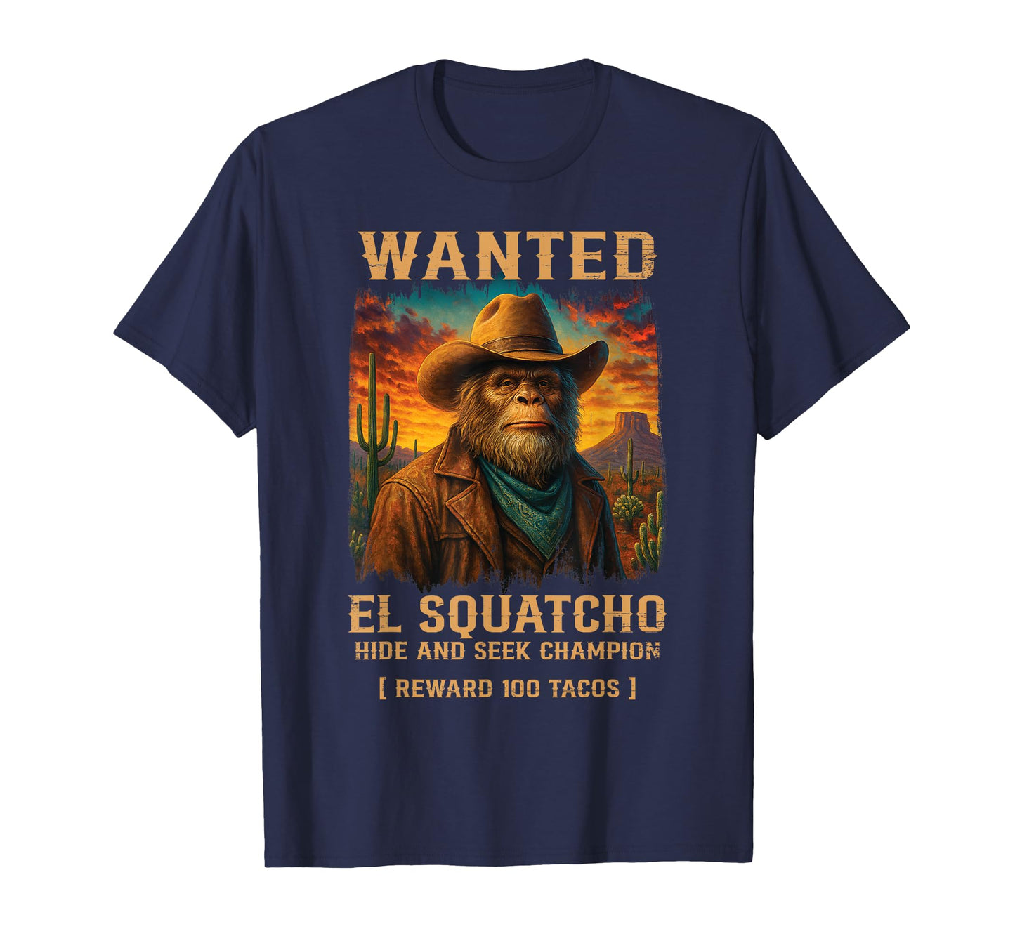 El Squatcho Hide Seek Funny Sasquatch Mexican Love Tacos T-Shirt