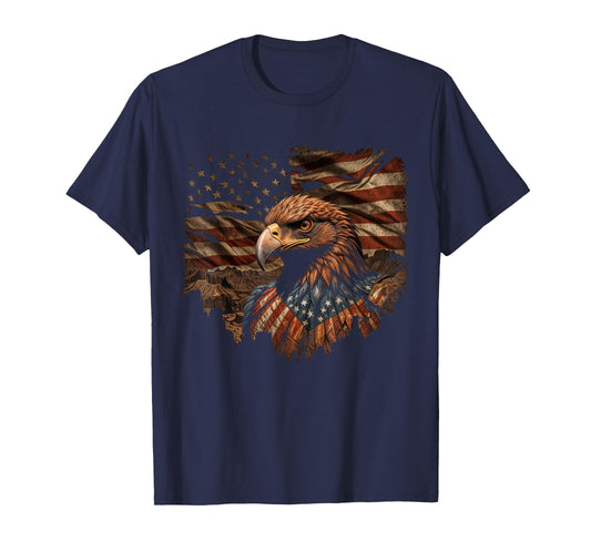 Eagle 4th Of July USA Flag Patriotic American Mens Womens T-Shirt