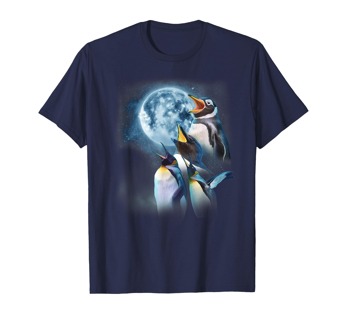 Funny Penguin Shirt - Howling at the Moon Funny Penguin T-Shirt