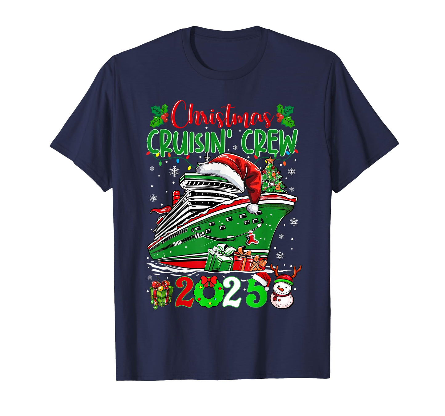 Christmas Cruisin Crew 2025 Matching Family Cruise Holiday T-Shirt