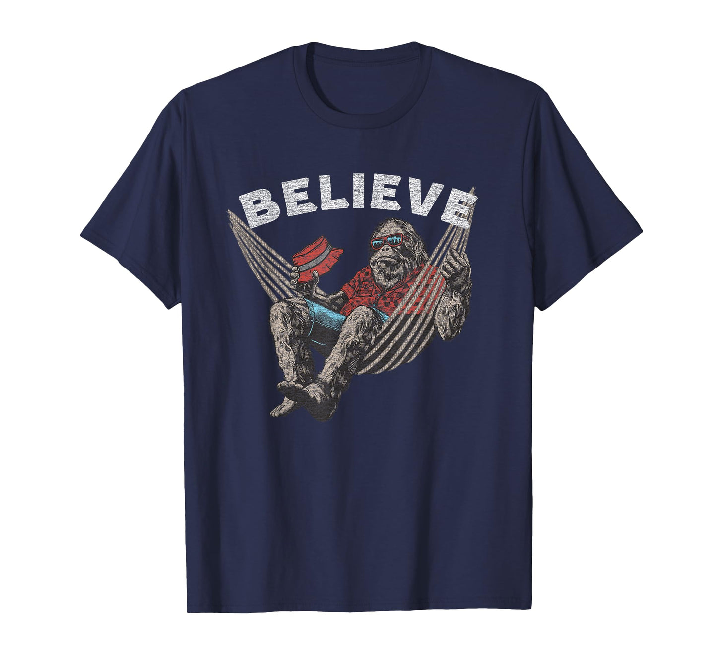 Bigfoot Believe Sasquatch Funny Vintage Graphic T-Shirt