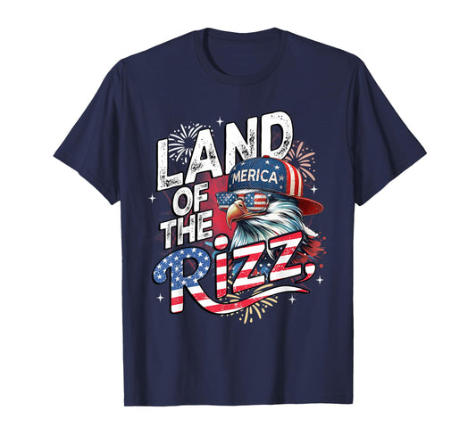 Eagle Land Of The Rizz Funny Patriotic 4th Of July T-Shirt