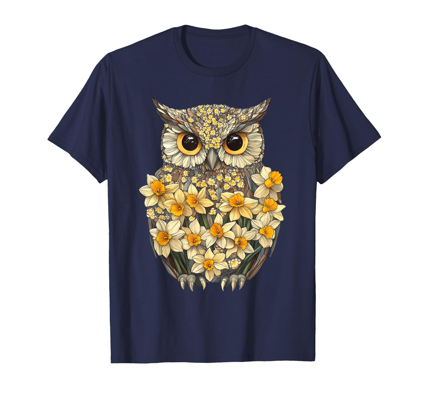 Daffodil Owl Flower Gardening Floral T-Shirt