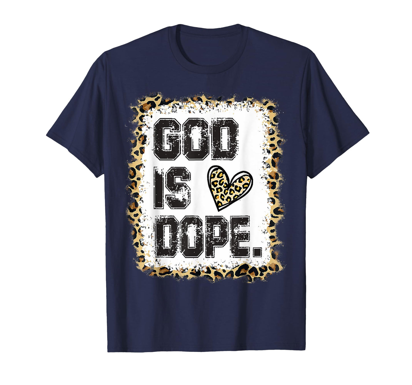 God Is Dope Leopard Pattern T-Shirt