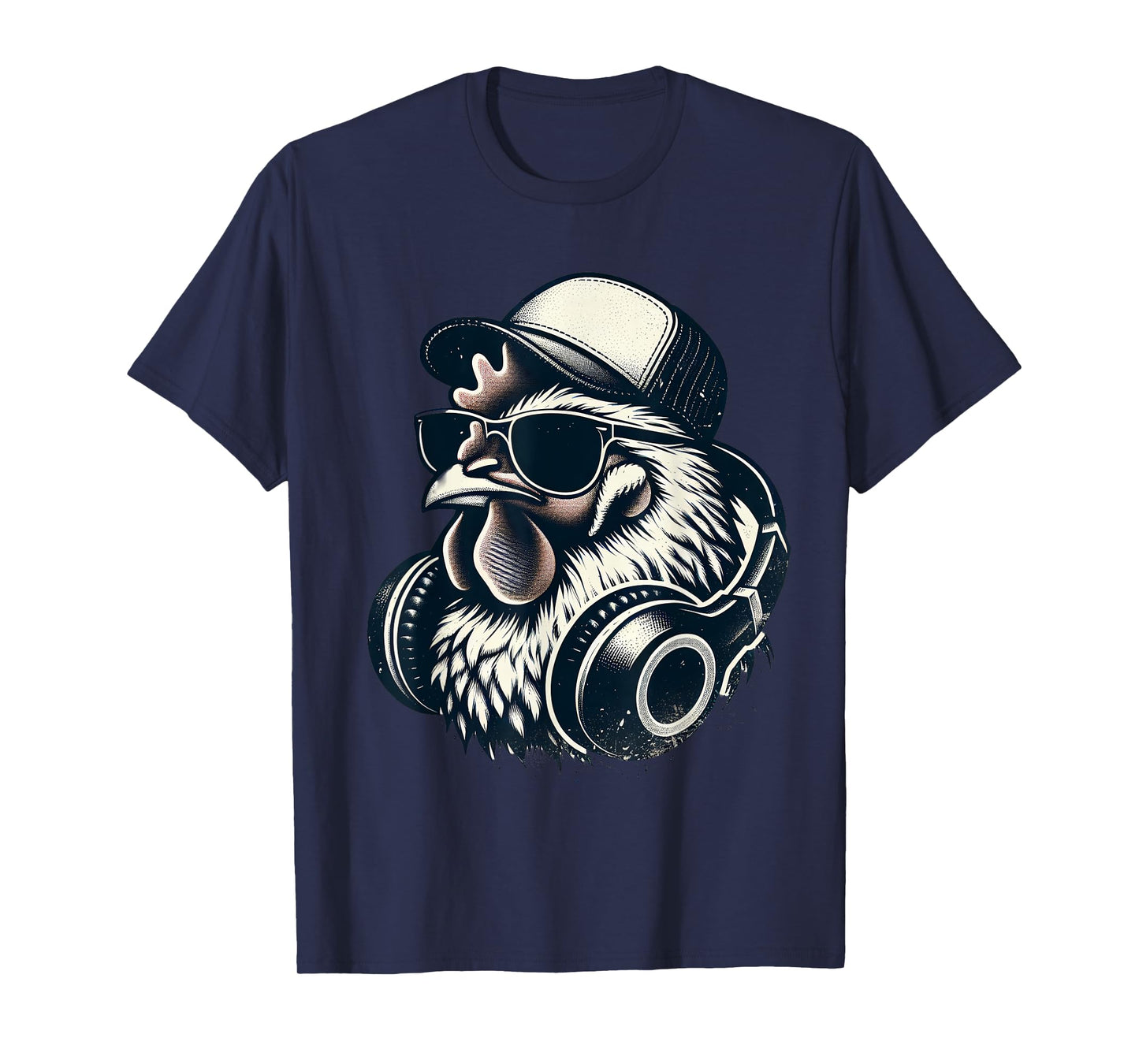 Music Chicken with Headphones Cool Rooster T-Shirt
