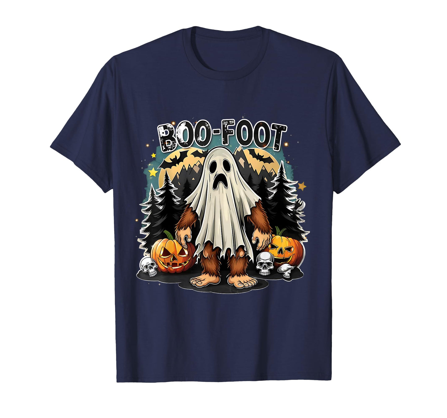 Boo Foot Funny Bigfoot Ghost Halloween Costume T-Shirt