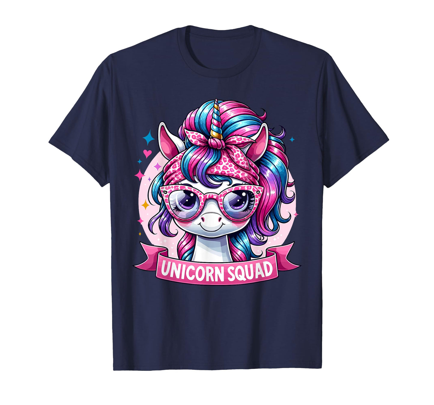 Unicorn Squad - Graceful Unicorn with leopard Bandana T-Shirt