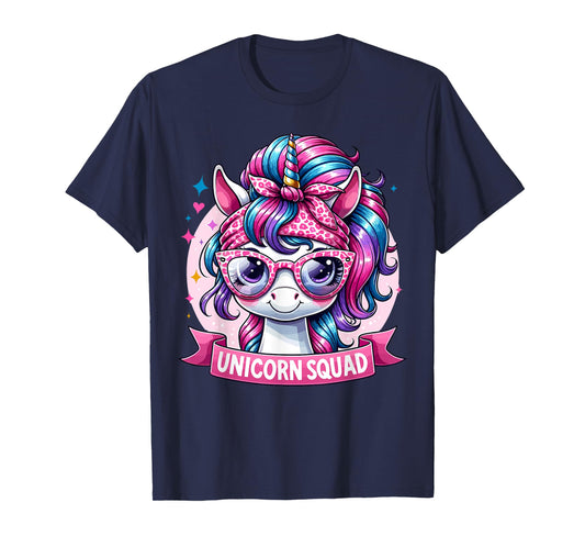 Unicorn Squad - Graceful Unicorn with leopard Bandana T-Shirt