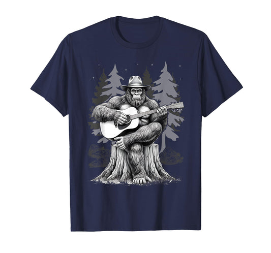 Bigfoot Playing Electric Guitar Sasquatch Rock On Big Foot T-Shirt