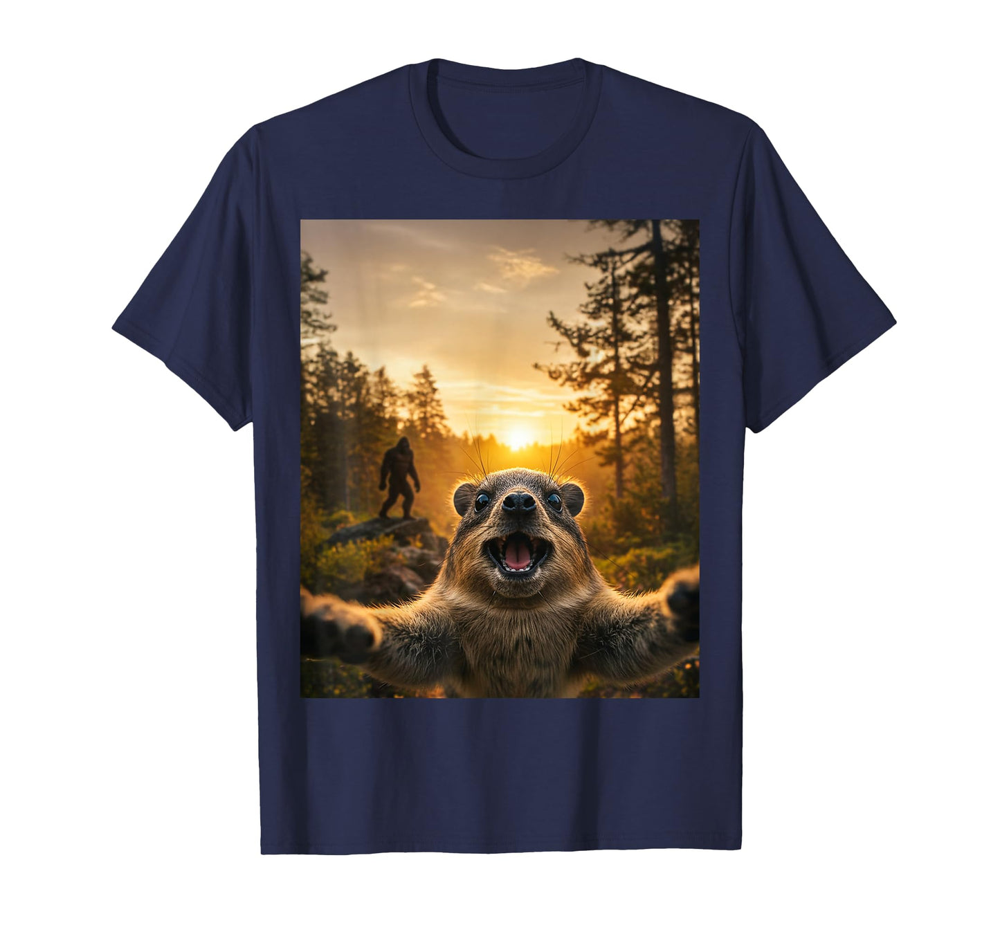 Rock Hyrax Selfie Phone Photo Funny Bigfoot Sighting Awawa T-Shirt