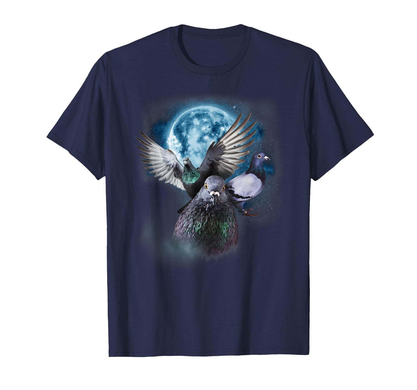 Funny Pigeon Shirt - Funny Pigeons Howling at the Moon T-Shirt