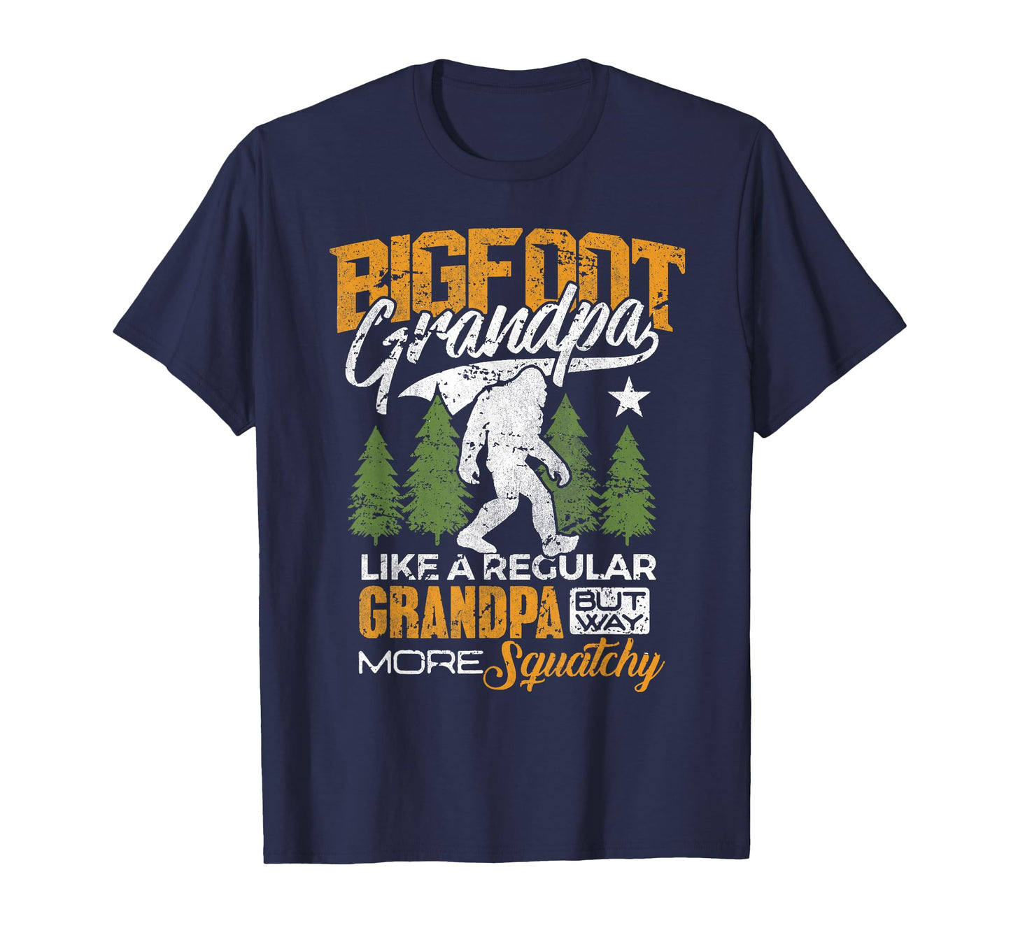 Bigfoot Grandpa T-Shirt Grandfather Sasquatch Yeti Camping T-Shirt
