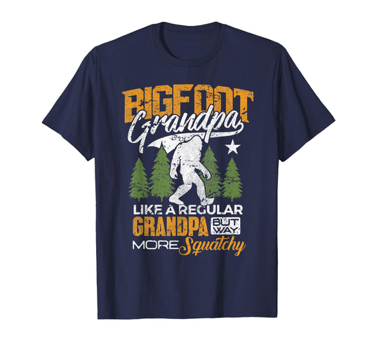 Bigfoot Grandpa T-Shirt Grandfather Sasquatch Yeti Camping T-Shirt