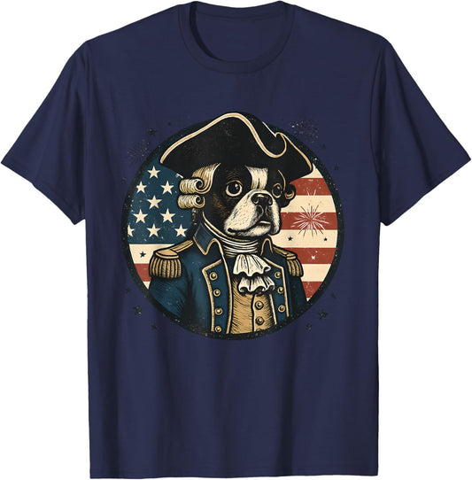 Boston Terrier Founding Pawtriot – American Independence Day T-Shirt