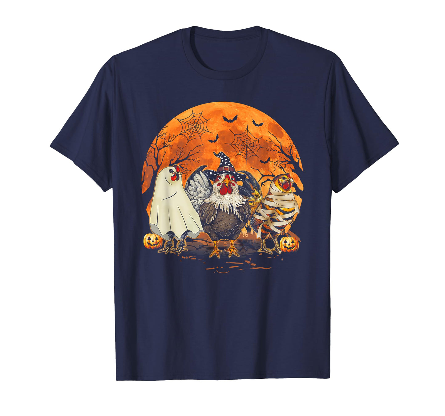 Funny Halloween Costume Farmers Spooky Chickens Witch T-Shirt