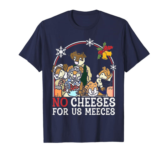 Retro Christmas No Cheese 90s For Us Music Meeces T-Shirt