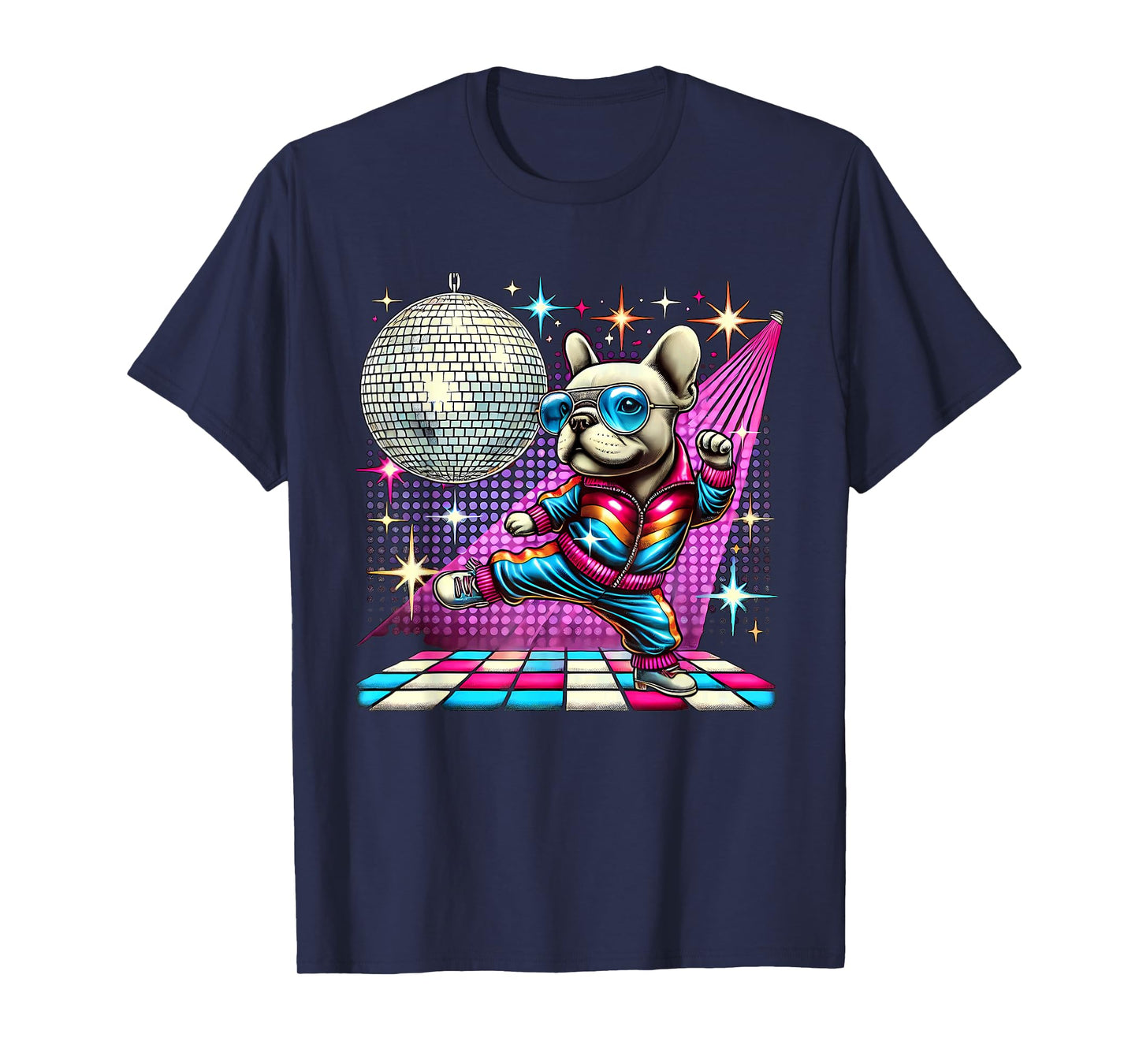 Aesthetic French Bulldog Disco T-Shirt