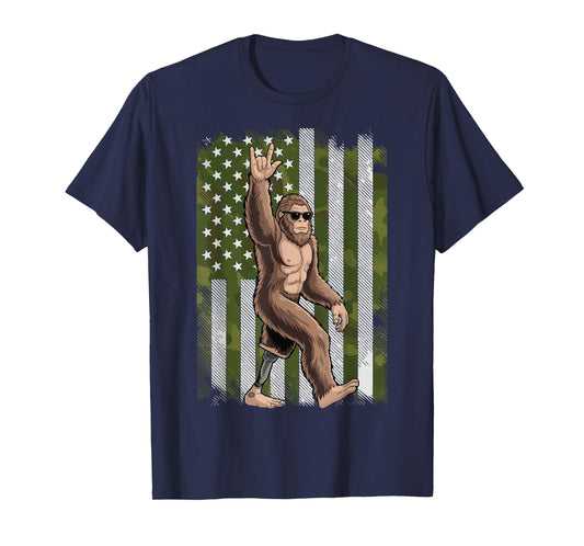 Bigfoot Amputee US Flag Limb Loss T-Shirt
