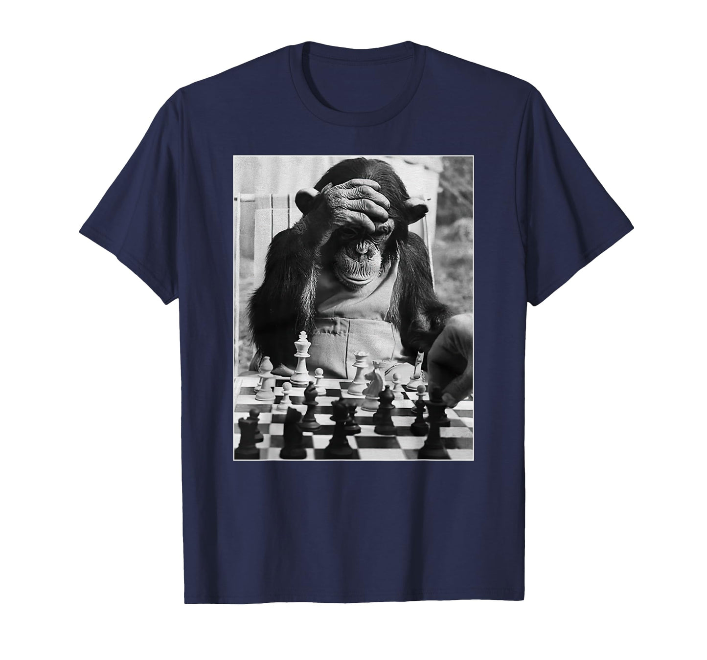 Funny Chimp Playing Chess Photo Booth Monkey Chess Lover T-Shirt