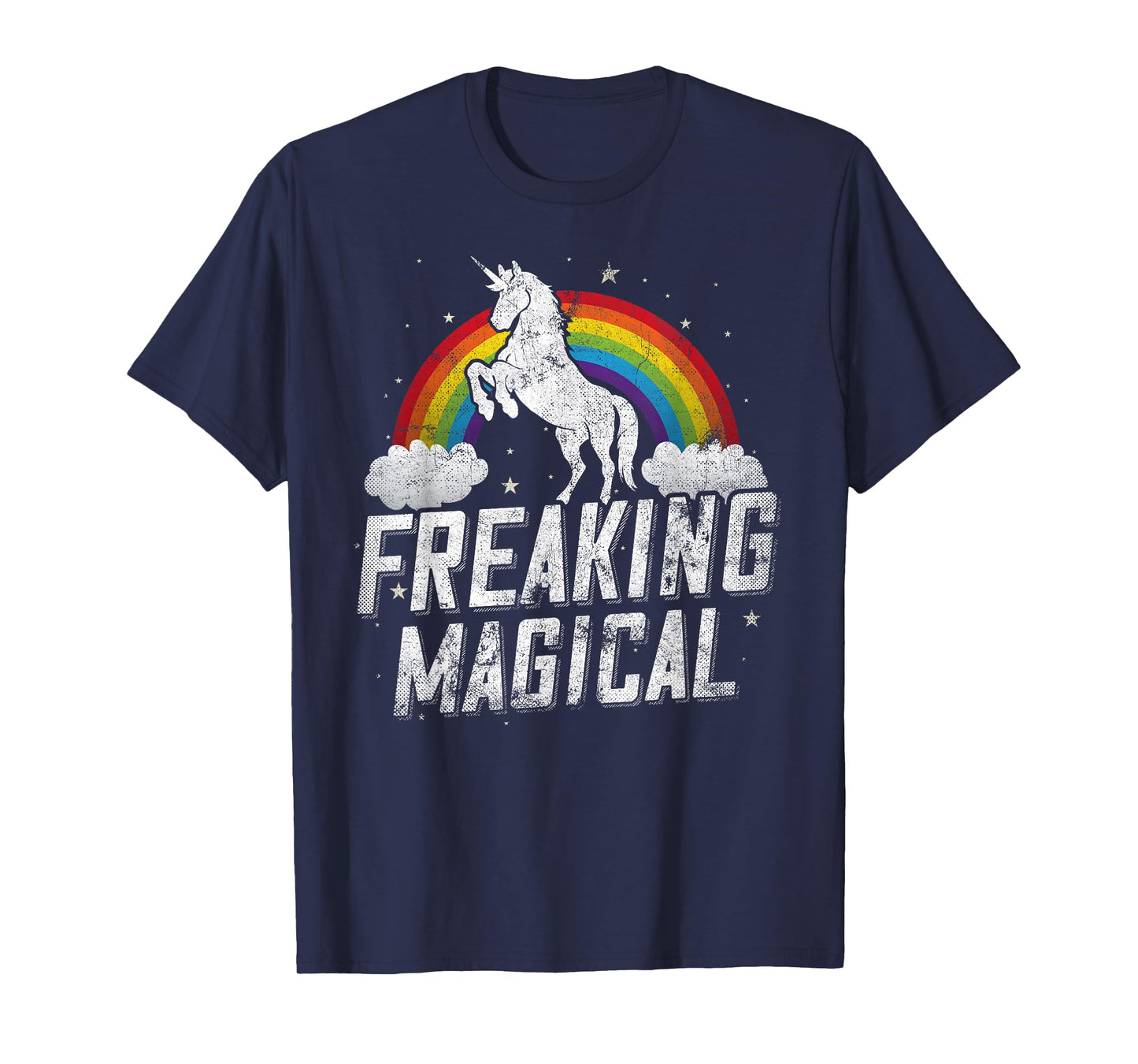 Funny Retro Freaking Magical Adult Unicorn Rainbow Party T-Shirt