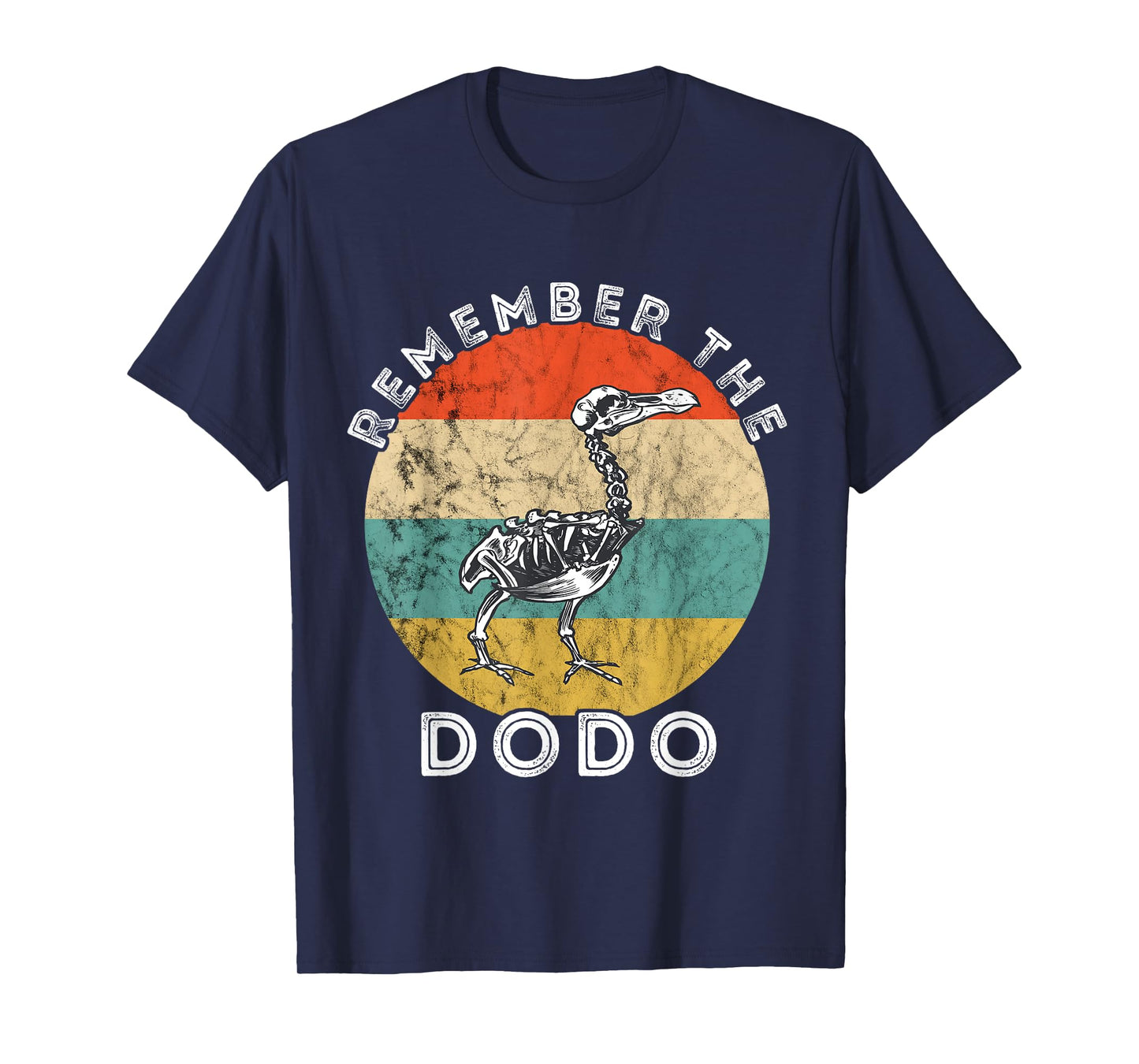 Remember The Dodo Bird Retro Vintage Sunset Skeleton T-Shirt